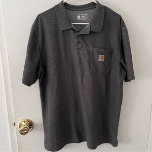 Carhartt Loose Fit Men’s Polo Shirt Short Sleeve Gray Large Tall
